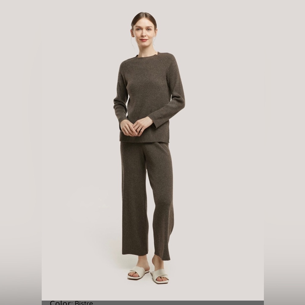 Gentle Herd Leisure Rib-Knit 100% Cashmere Set